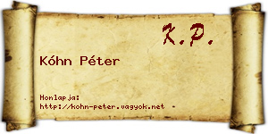 Kóhn Péter névjegykártya