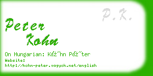 peter kohn business card